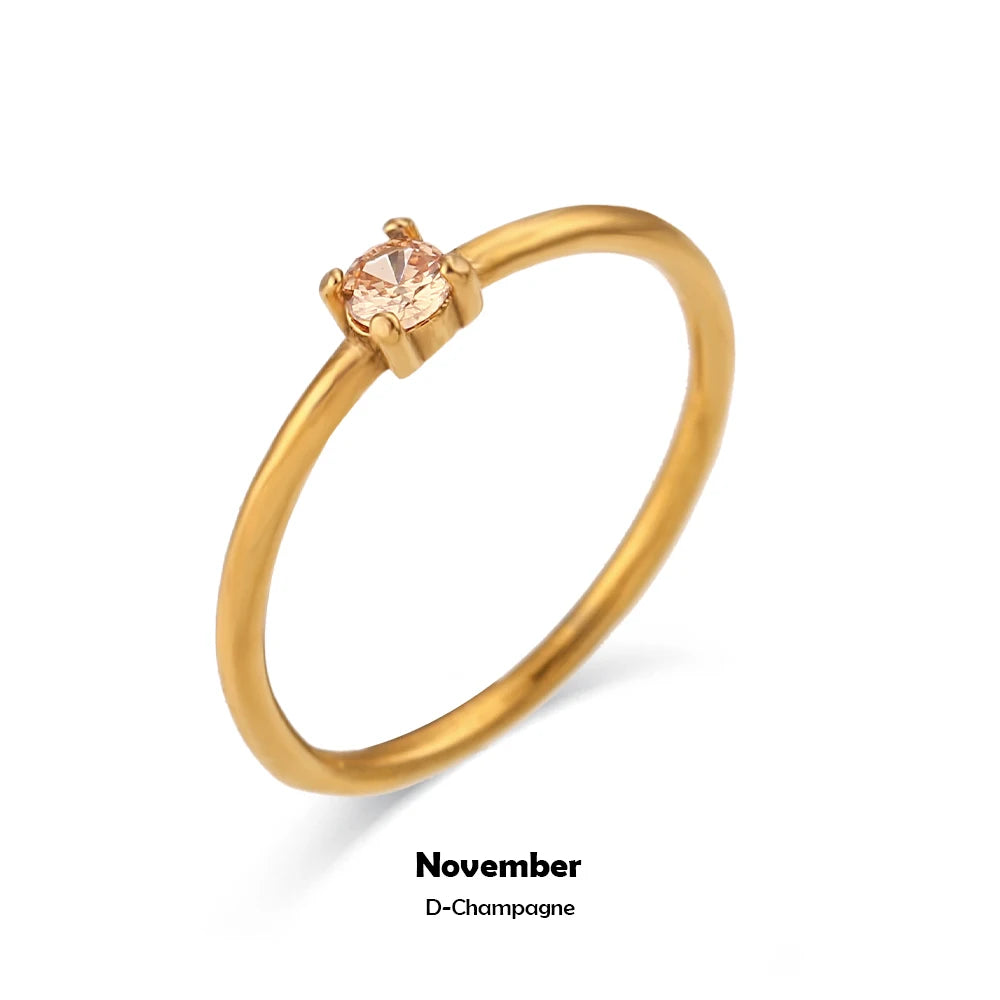Gold Zodiac Birthstone Ring