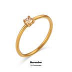 Gold Zodiac Birthstone Ring