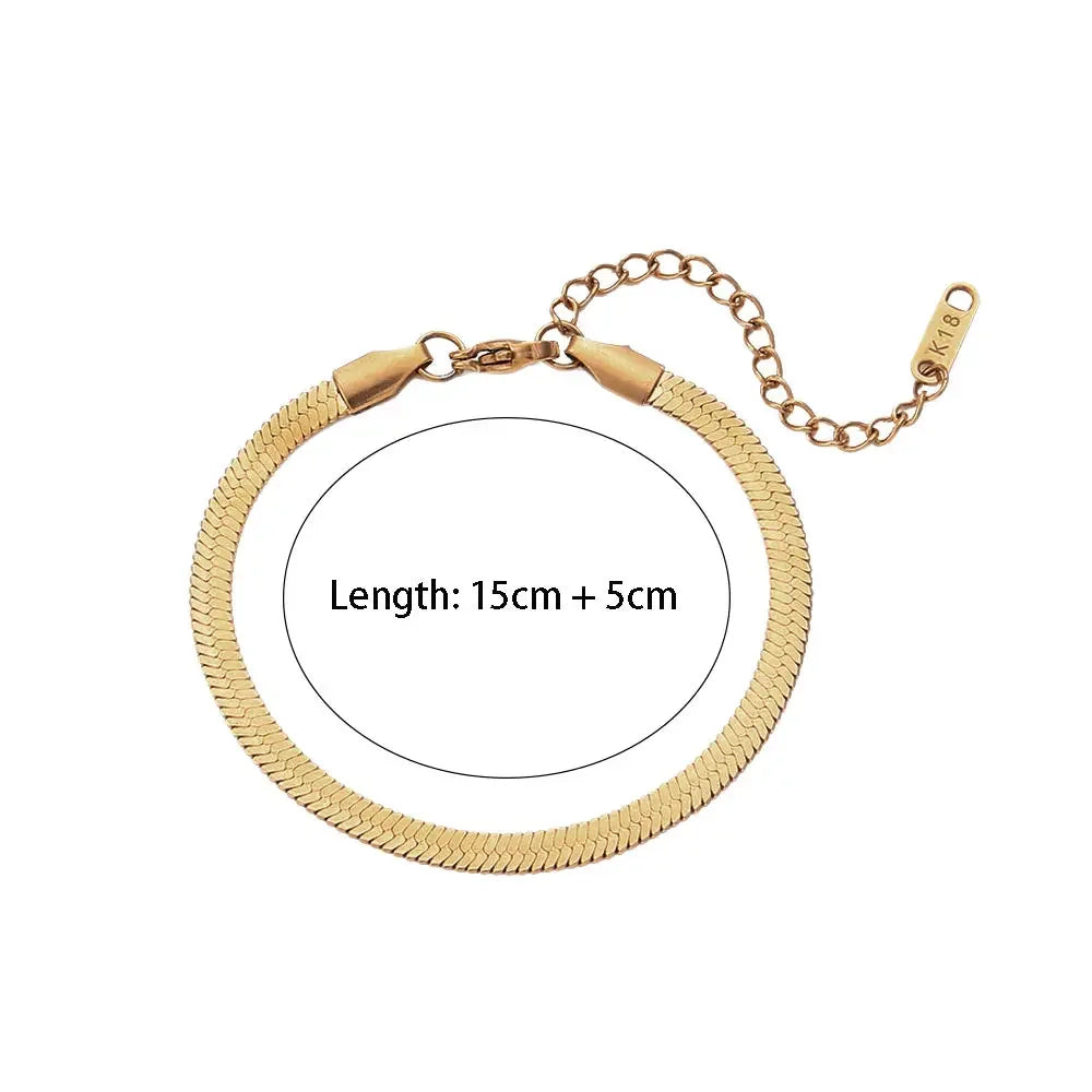 Elegant Gold Herringbone Necklace Set