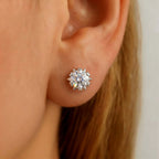 D Color VVS1 Moissanite Stud Earrings in 925 Sterling Silver