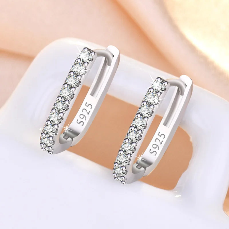 Élégance 925 Silver Hoop Earrings
