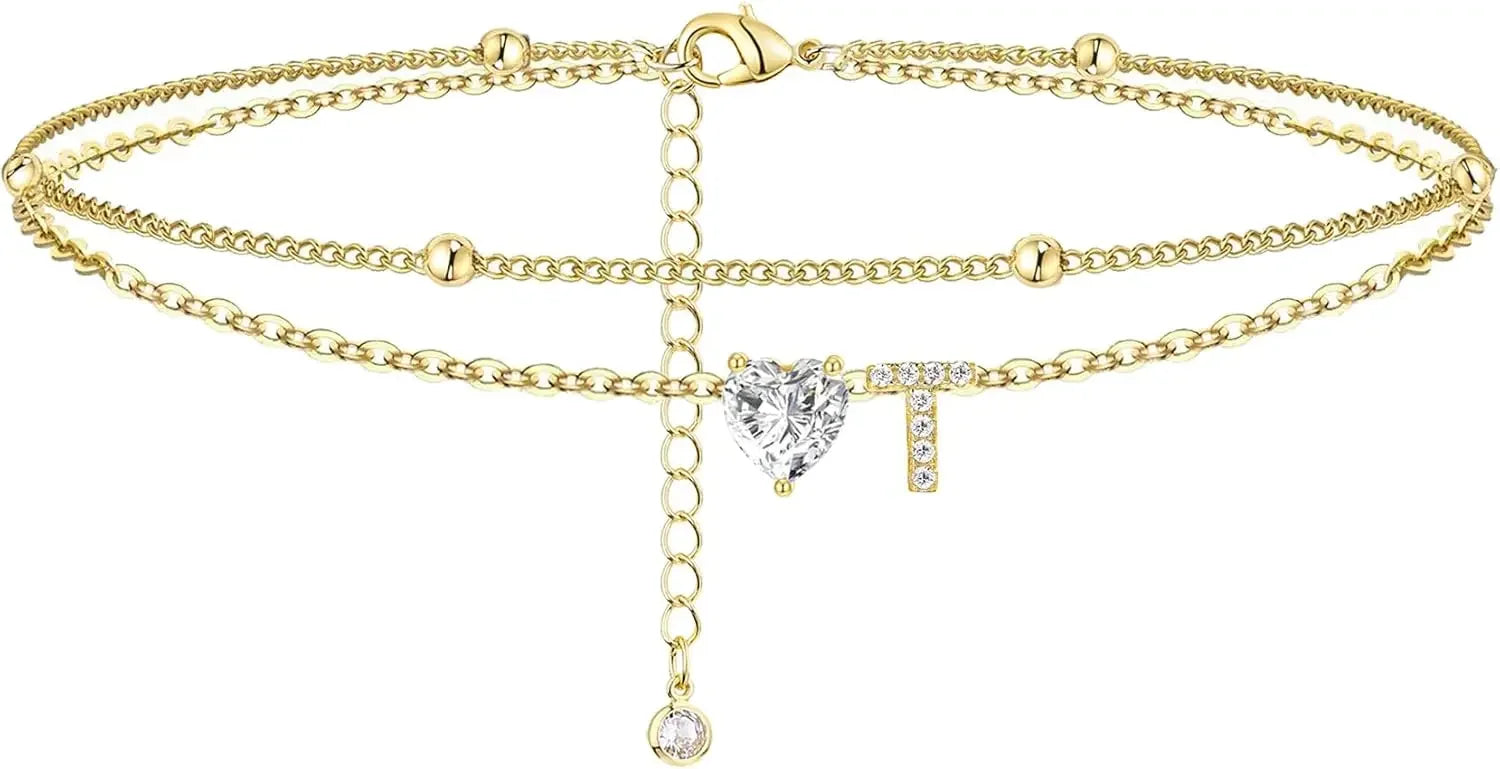 Initial Heart Anklet