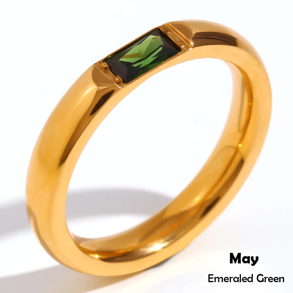 Gold-Plated Birthstone Ring