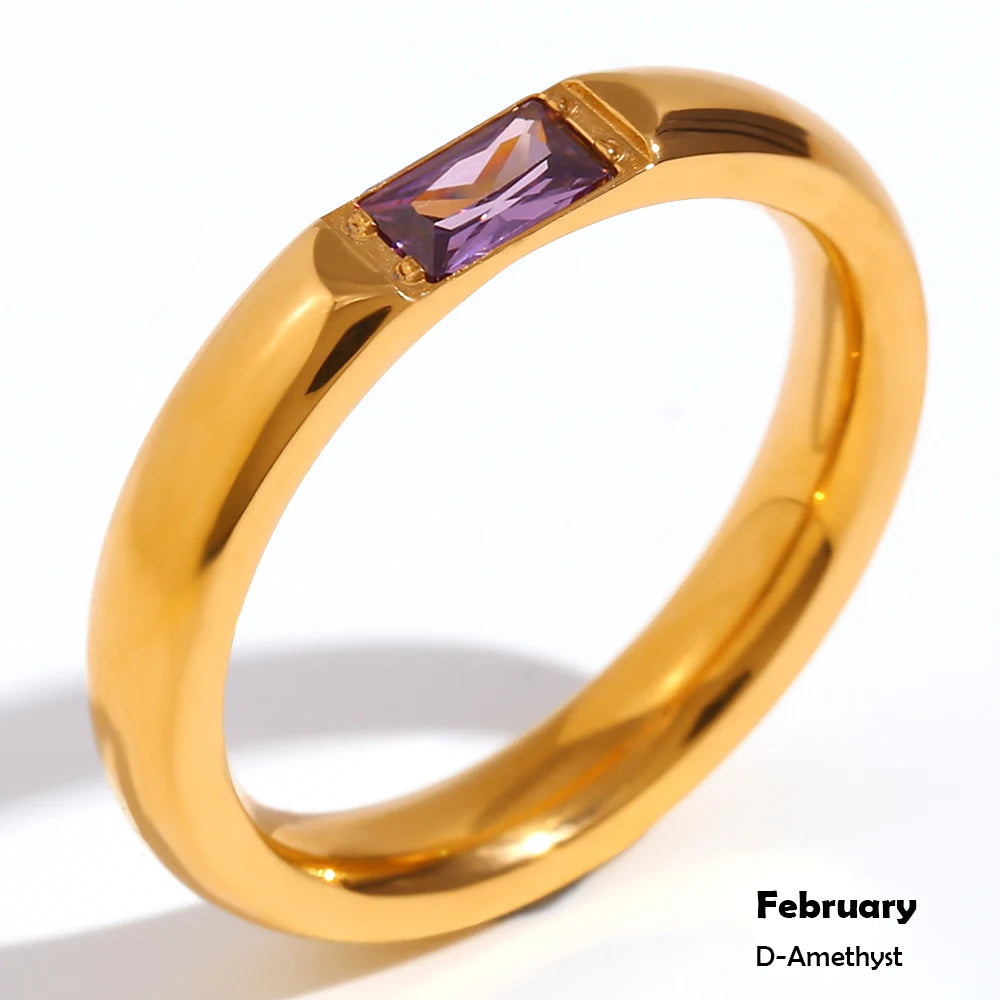 Gold-Plated Birthstone Ring