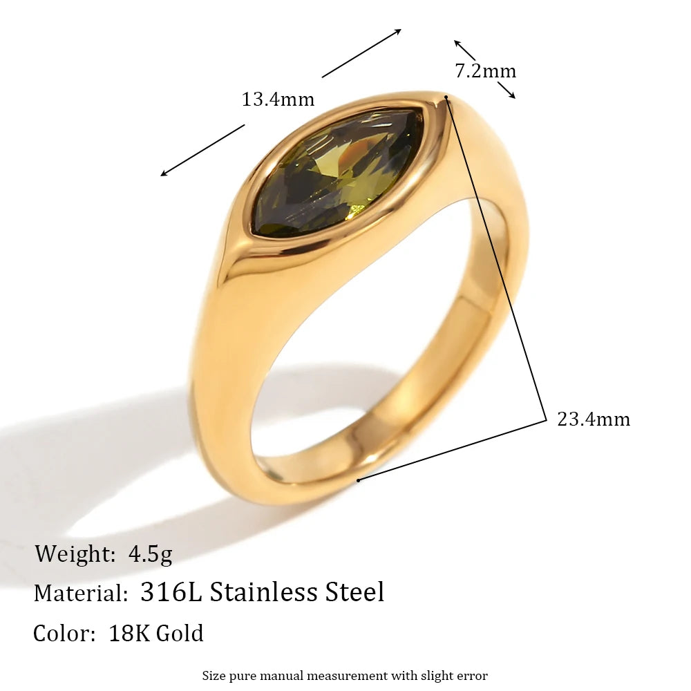 Colorful Zircon Eye Ring
