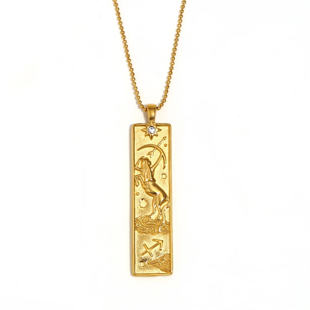 Gold Zodiac Pendant Necklace