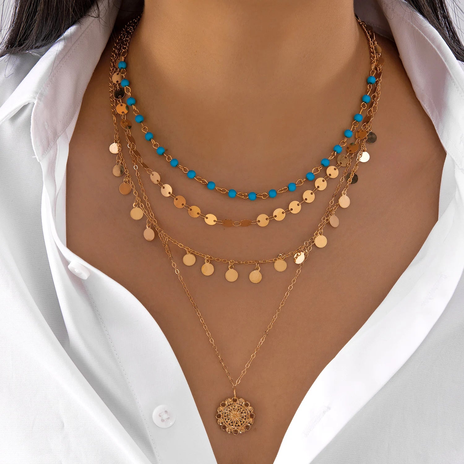 Layered Pendant Necklace Collection