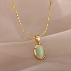 Delicate Oval Pendant Necklace
