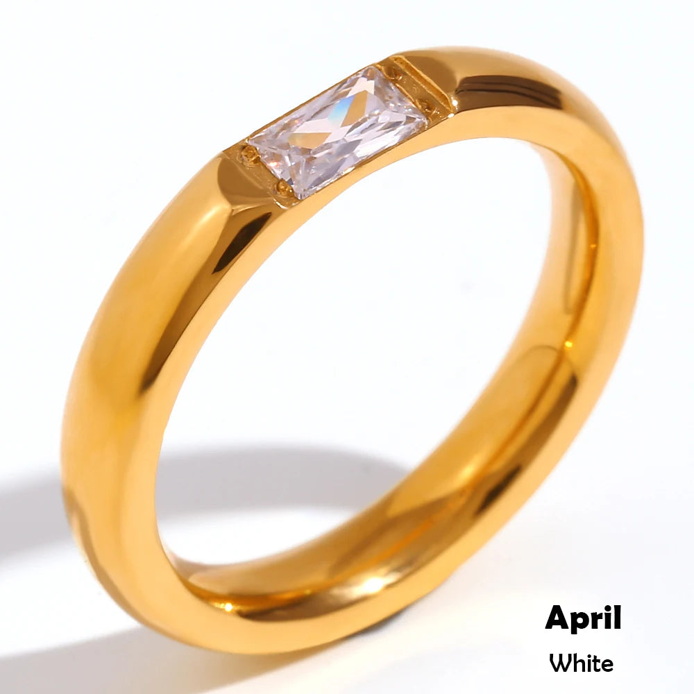 Gold-Plated Birthstone Ring