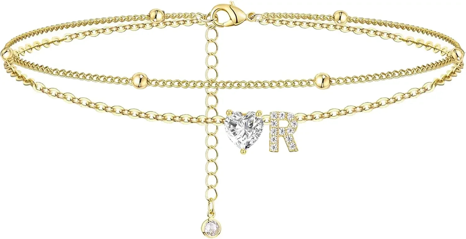 Initial Heart Anklet