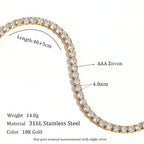 Elegant Gold Zircon Tennis Necklace