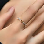 Golden Heart Pavé Ring — 925 Sterling Silver