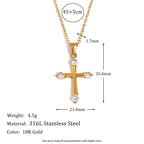 Elegant Zircon Cross Pendant Necklace