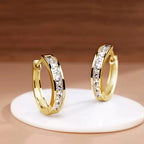 Gold Hoop Earrings with Cubic Zirconia