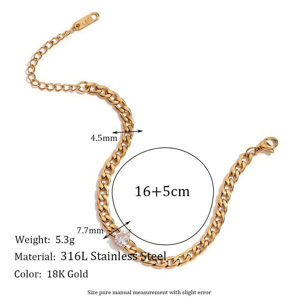 Elegant Gold Water Drop Bracelet
