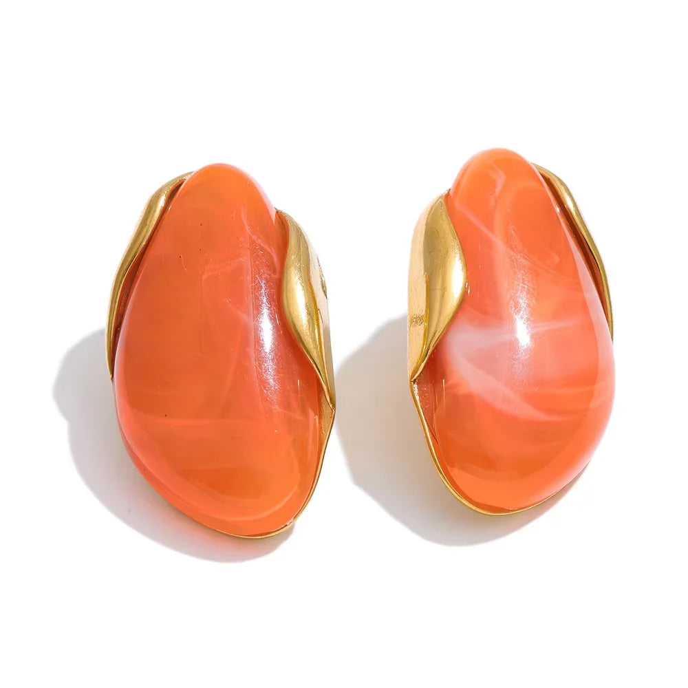 18k Gold Plated Stainless Steel Ring with Resin Detail