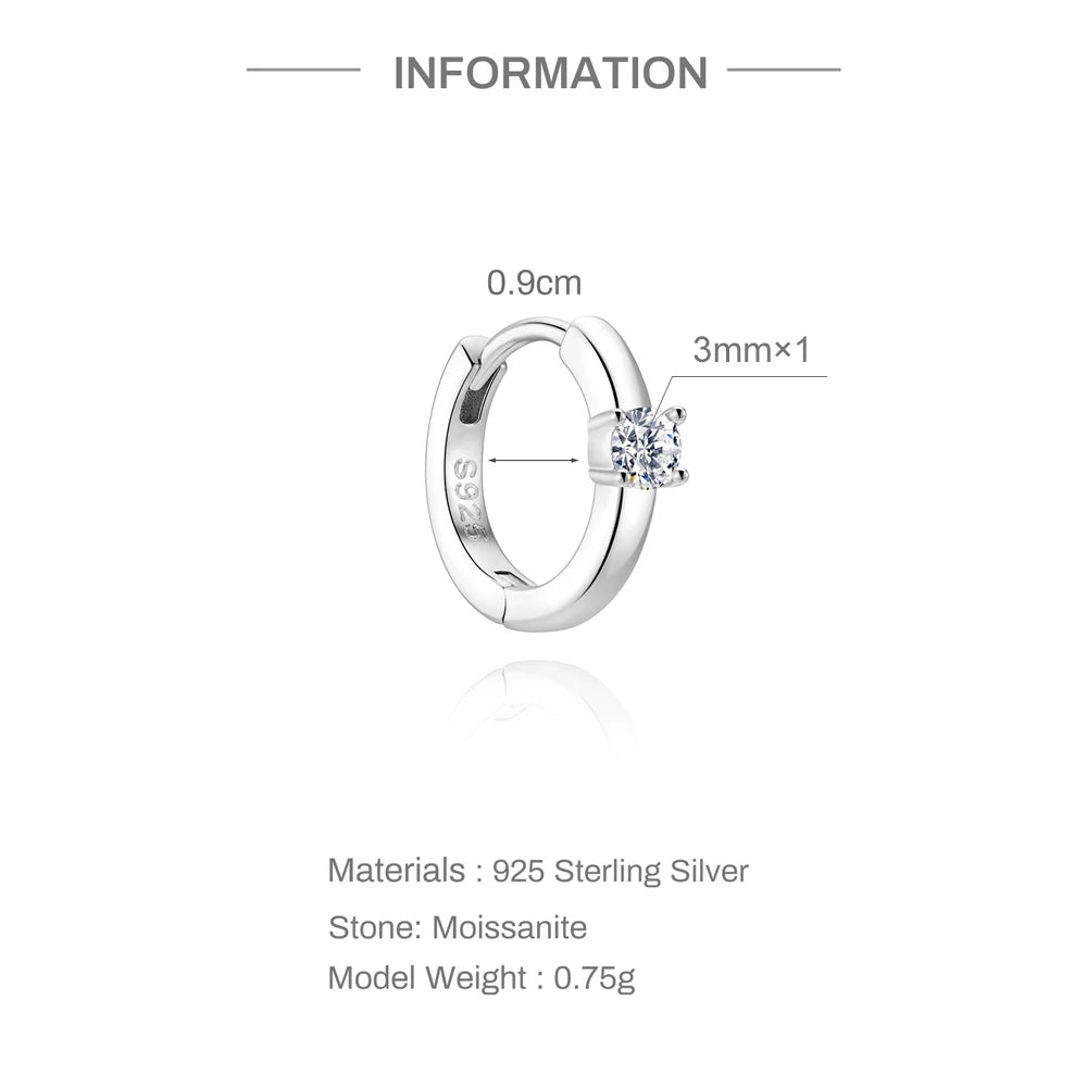 Luna Moissanite Hoop Earrings
