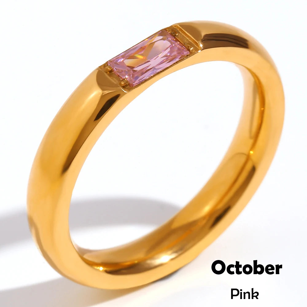 Gold-Plated Birthstone Ring