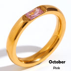 Gold-Plated Birthstone Ring