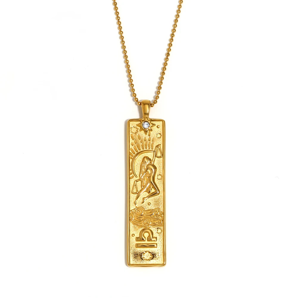 Gold Zodiac Pendant Necklace