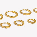 Minimal Basic Jewerlry Waterproof Hypoallergenic Stainless Steel Cubic Zirconia Huggies Hoop Earrings For Woman Girls Laides