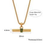 Elegant Green Crystal T-Bar Necklace