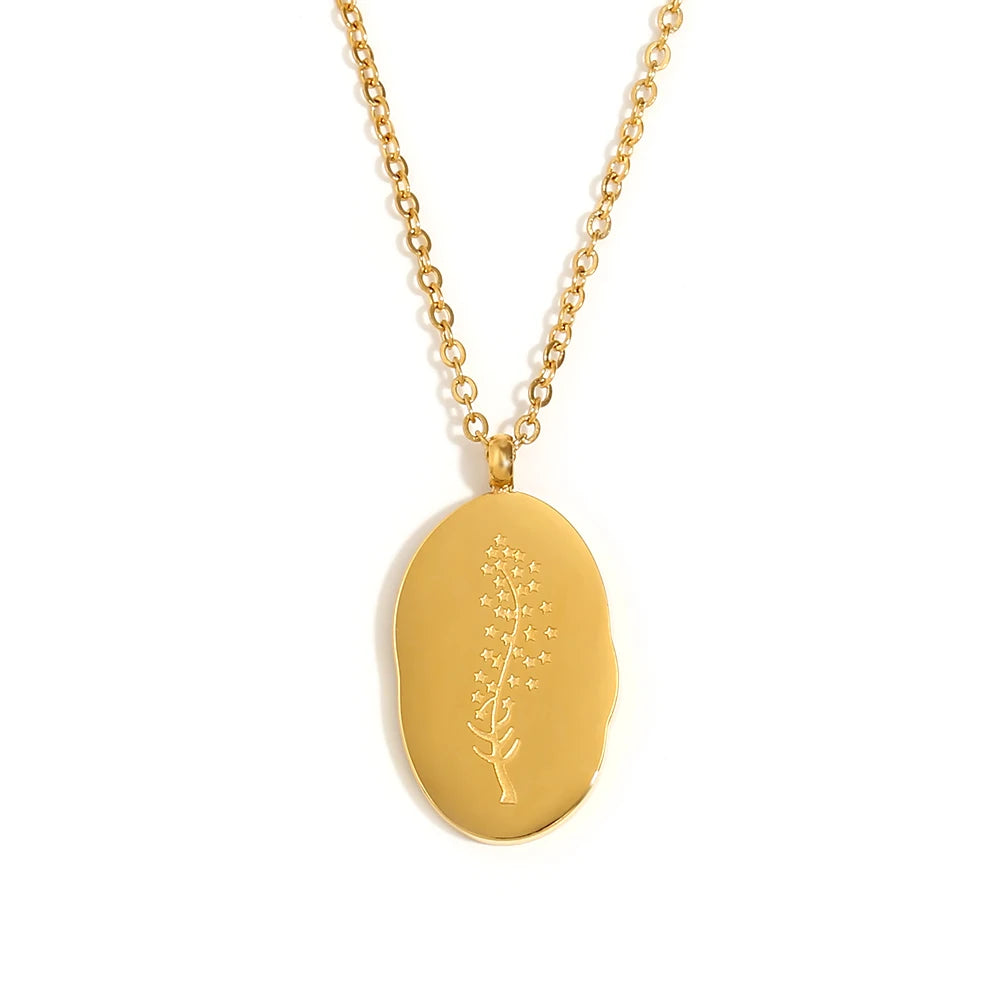 Gold-Plated Birth Flower Necklace