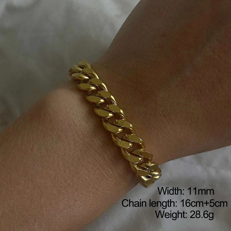 Elegant Gold-Plated Cuban Bracelet
