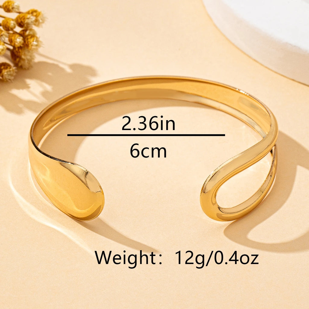 Gold Geometric Alloy Cuff Bracelet