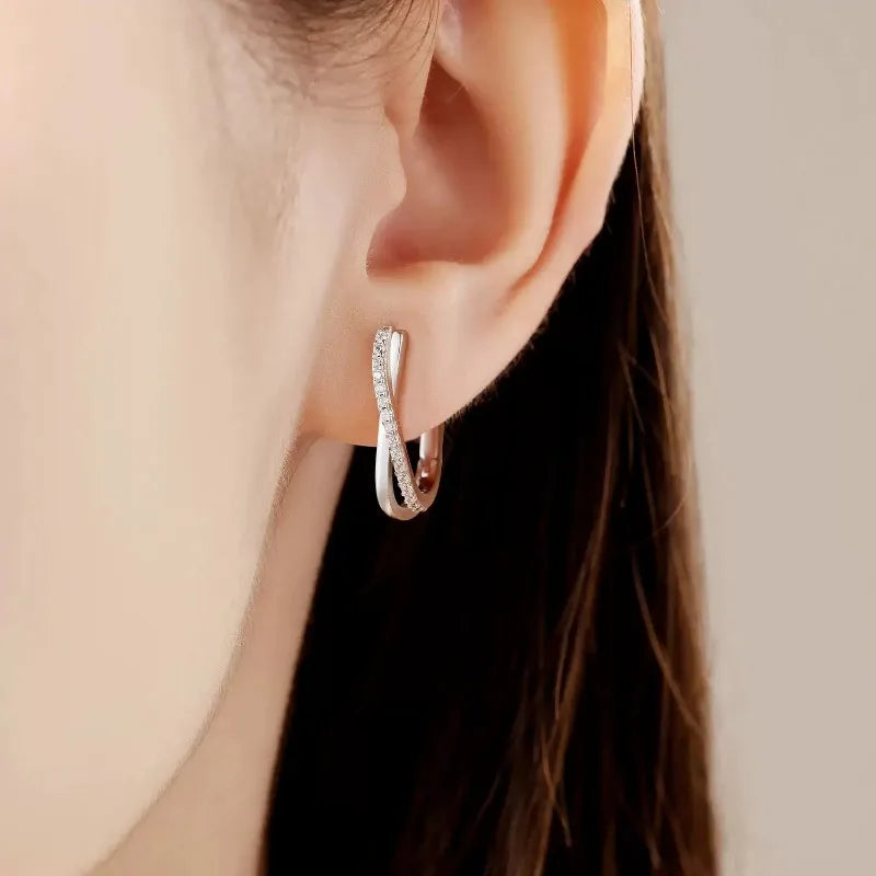 Élégance 925 Silver Hoop Earrings