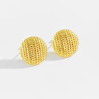 925 Sterling Silver Textured Round Stud Earrings