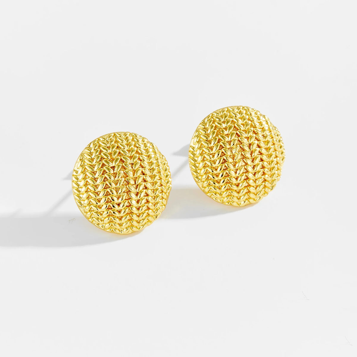 925 Sterling Silver Textured Round Stud Earrings