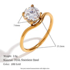 Elegant Wave Zircon Ring