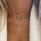 Gold-Tone Evil Eye Layered Necklace Set