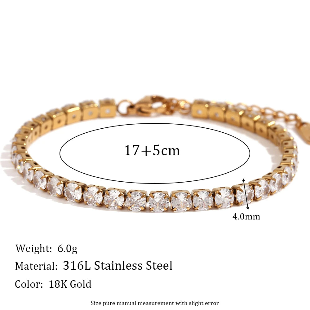 Elegant Zircon Charm Bracelet
