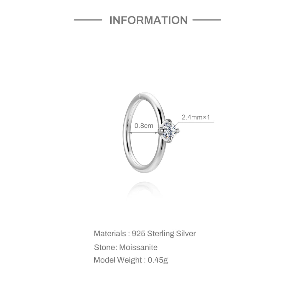 Luna Moissanite Hoop Earrings