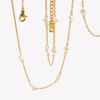 E.B.belle Anti-allergy Stainless Steel Chain Freshwater Pearl Chain Necklace Bracelets For Women Gold Plated Jewelry Set