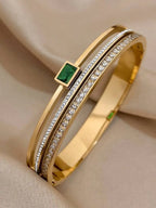 Gold Stainless Steel Zirconia Bracelet