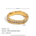 Golden Star Wave Ring
