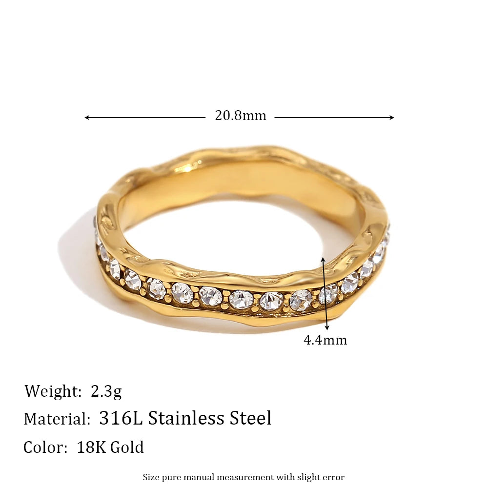 Golden Star Wave Ring