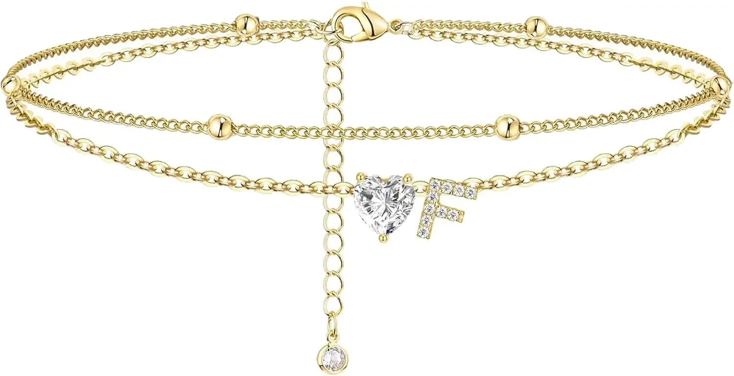 Initial Heart Anklet