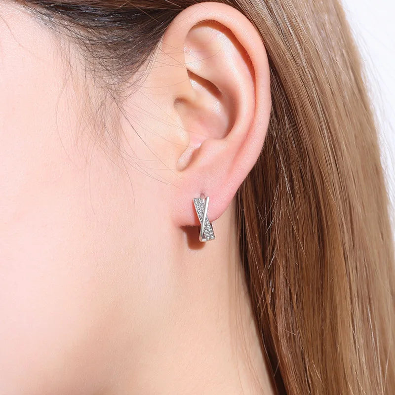 Éclat Bow Earrings in Sterling Silver 925