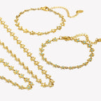 Handmade Y2K Accessories For Girl Enamel Blue Small Flower Chain Choker Necklace Bracelet Women Stainless Steek Jewelry Set