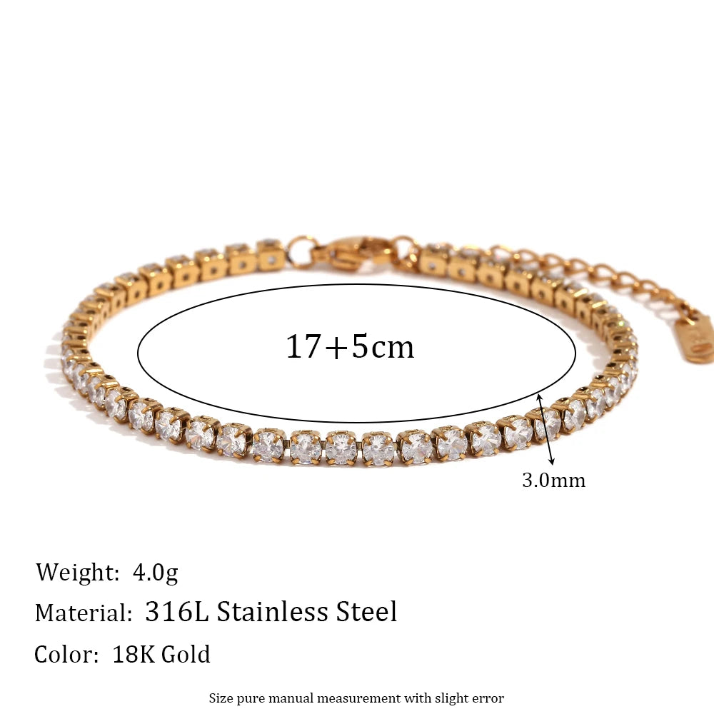 Elegant Zircon Charm Bracelet