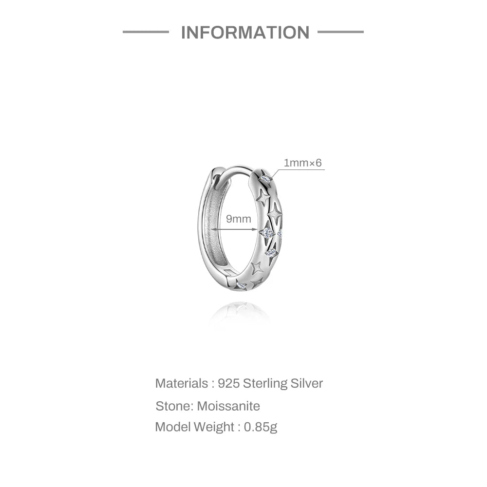 Luna Moissanite Hoop Earrings