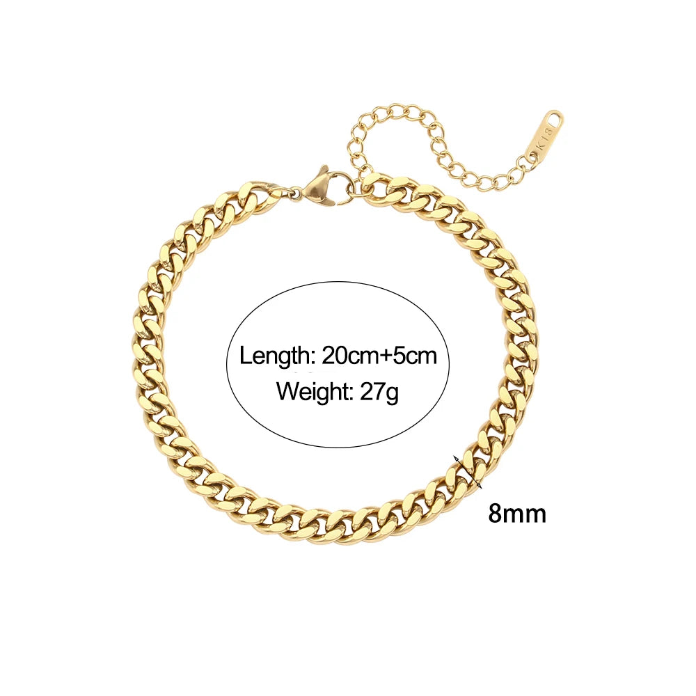 Elegant Gold-Plated Cuban Bracelet