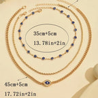 Gold-Tone Evil Eye Layered Necklace Set
