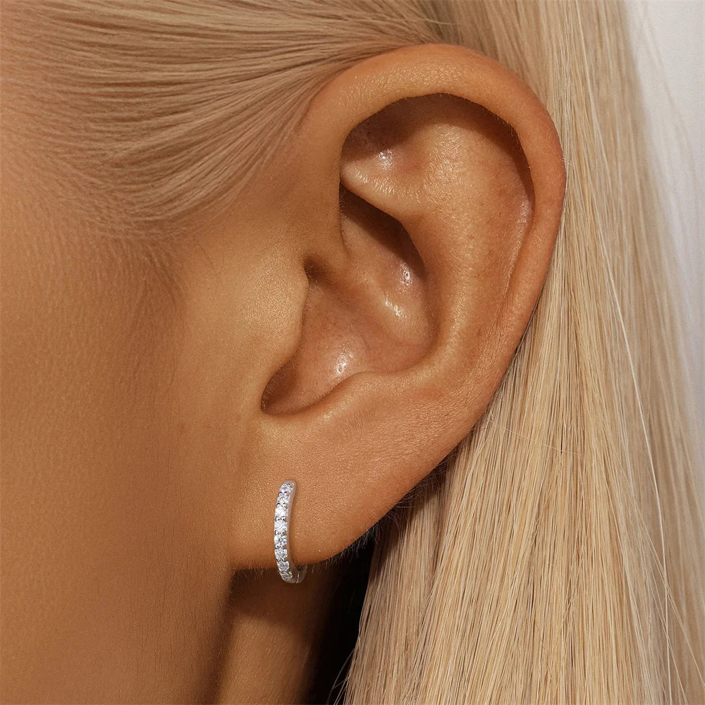 Luna Moissanite Hoop Earrings