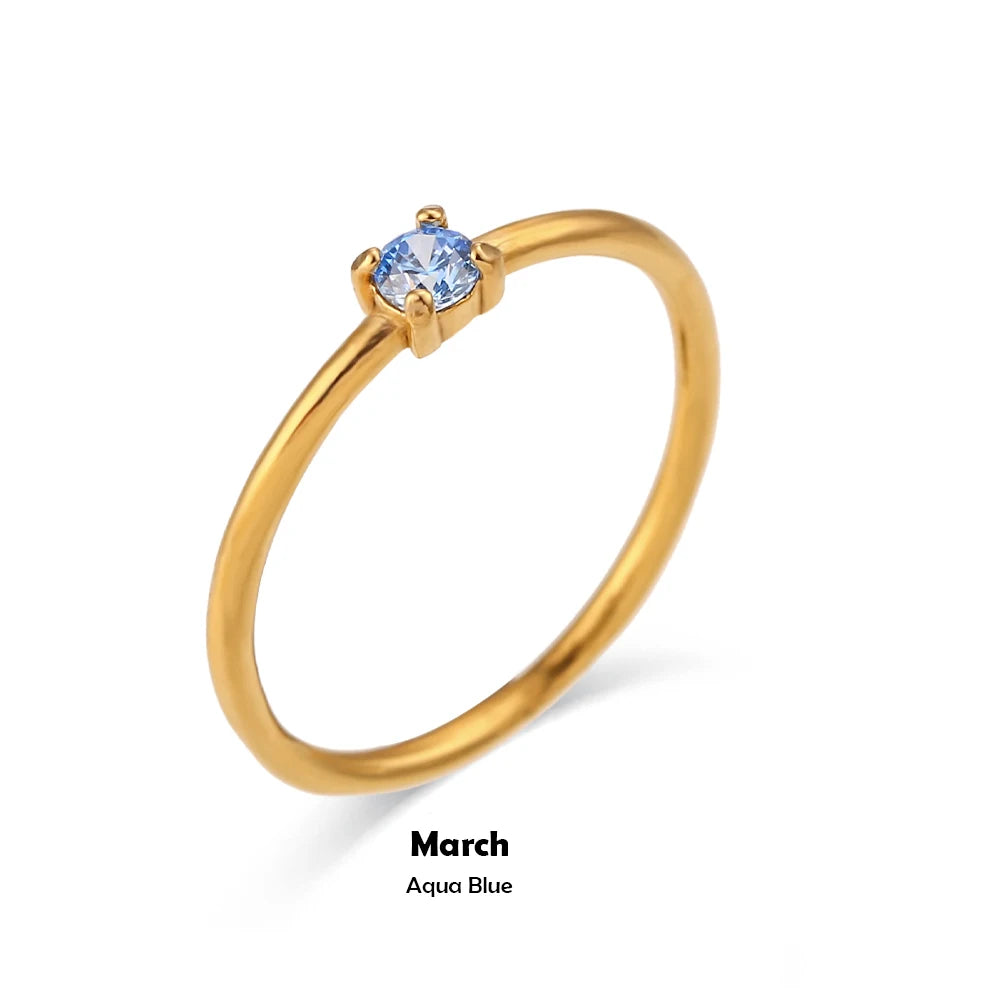 Gold Zodiac Birthstone Ring