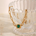 Emerald Aura Paperclip Necklace